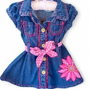 Carter’s Denim Dress with Pink Flower Accents